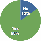 No: 15% Yes: 85%