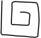 Squared-off spiral starting at top left and going down, then right, and spiraling toward the center.